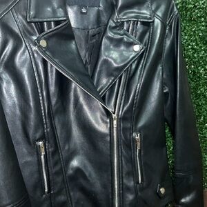 Sleek Black Leather Biker Jacket